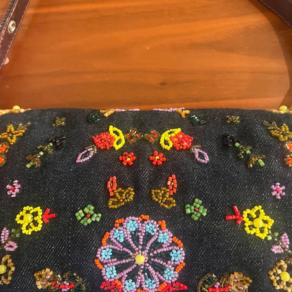 Fendi Denim Beaded Baguette - Picture 7 of 13